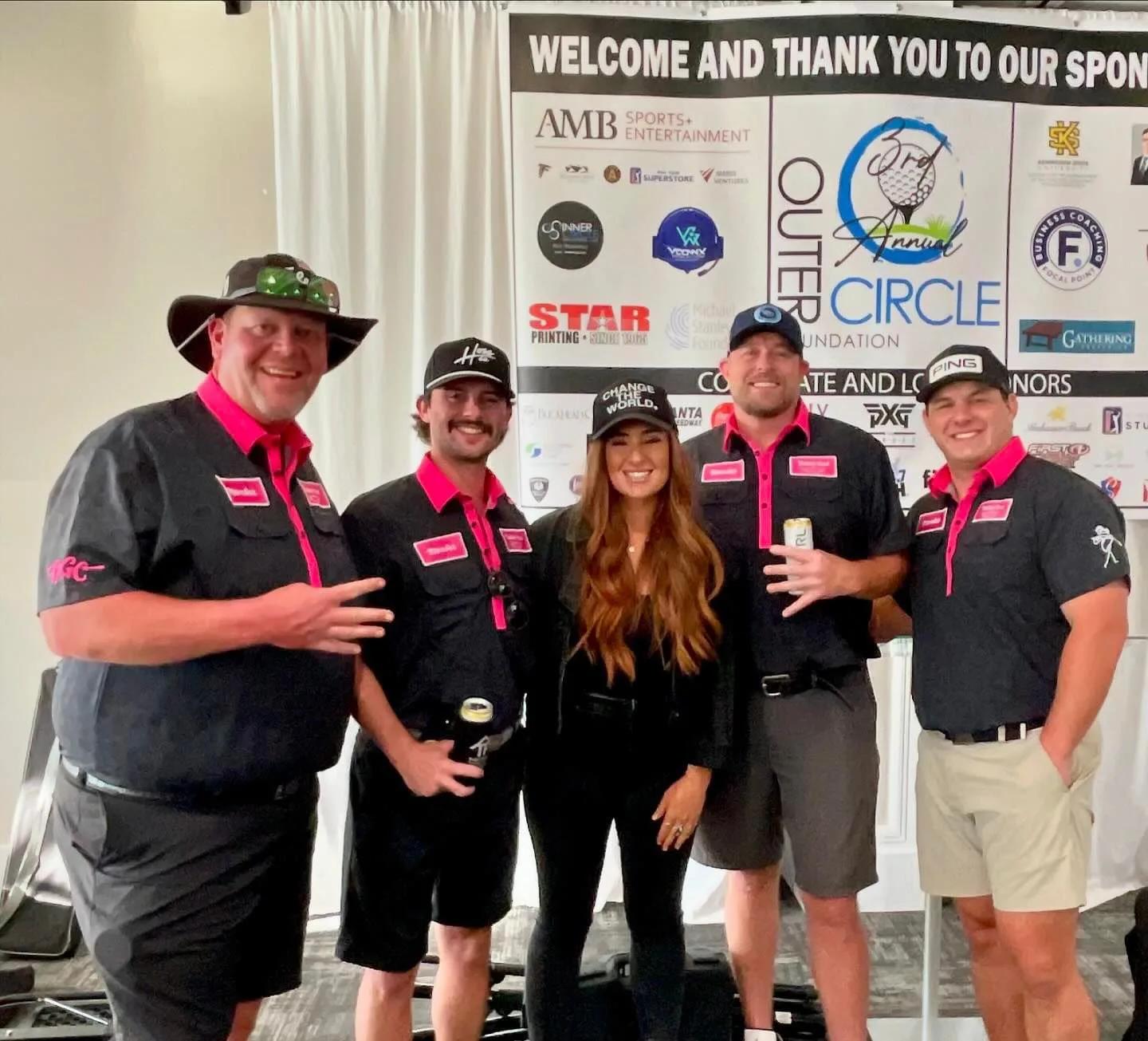 Golf outing sponsor group at an Outer Circle Foundation event