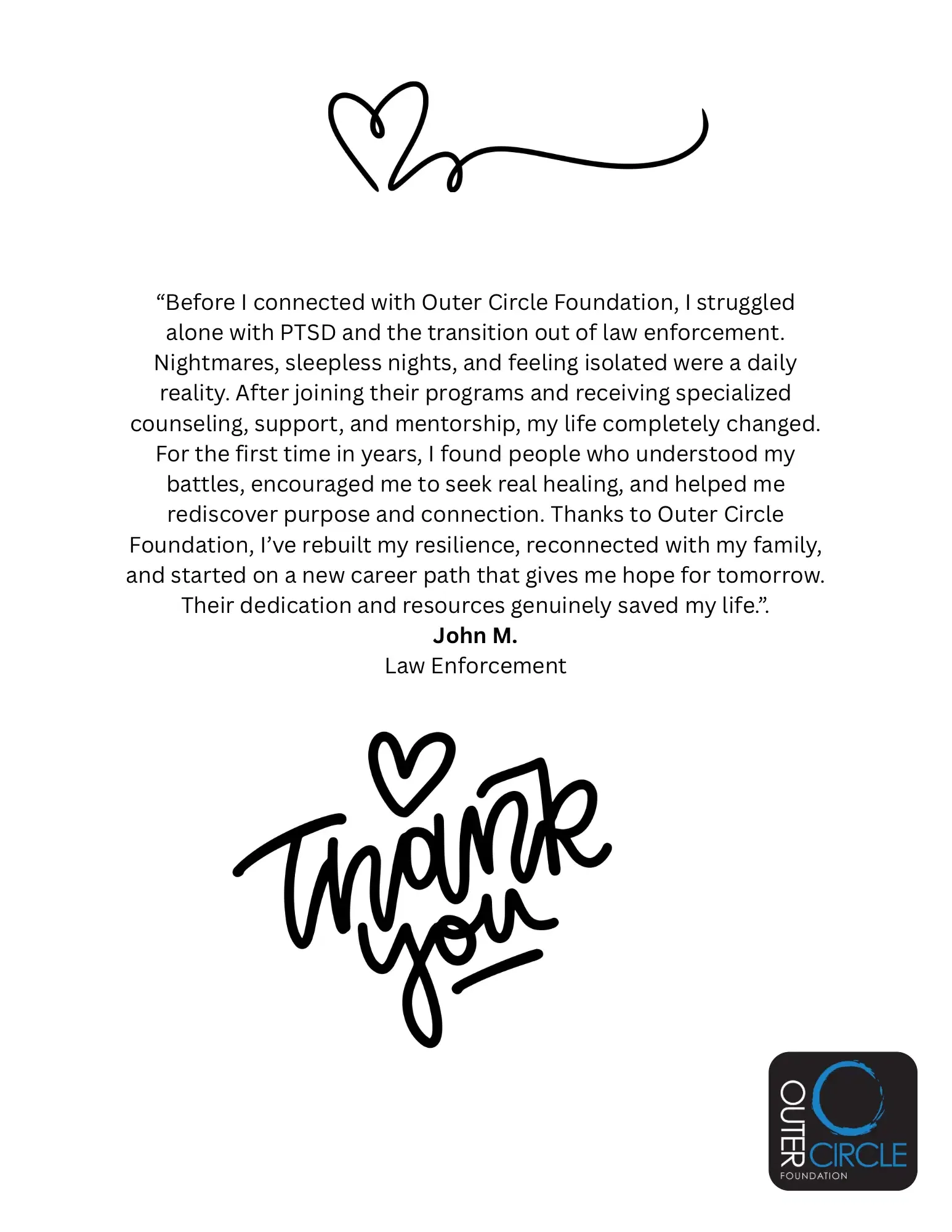 Community testimonial from John M.